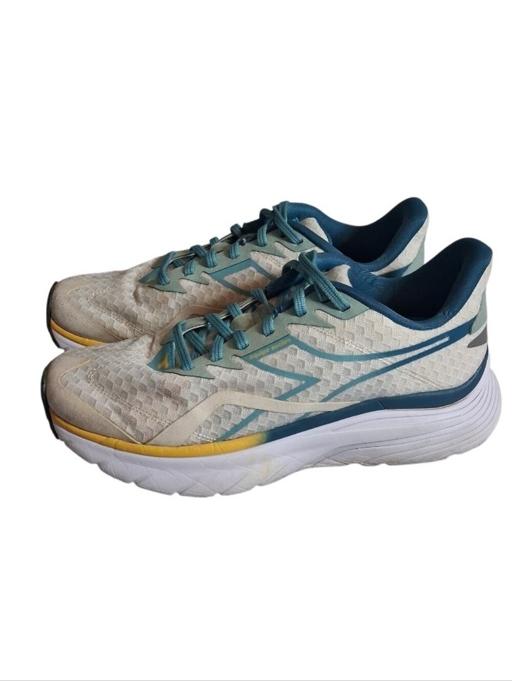 Diadora Equipe Nucleo Women Size 9 White Gray Blue Athletic Running Shoe Sneaker